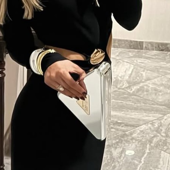 Prada Metallic Silver Triangle Bag - Picture 3 of 7